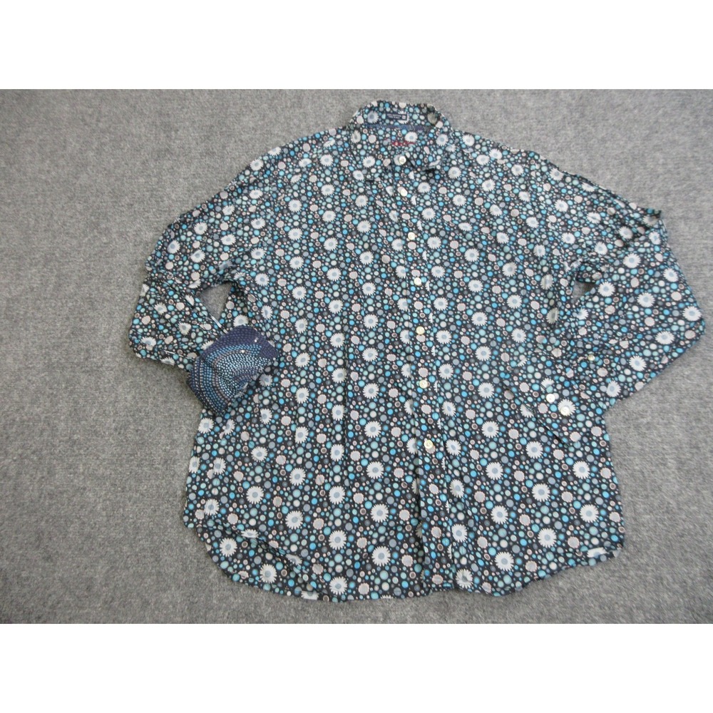 Robert Graham Shirt Mens XL Multicolor Floral Flip Cuff Long Sleeve Button Front